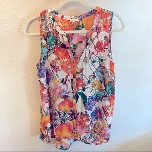 Multicolor floral print tank